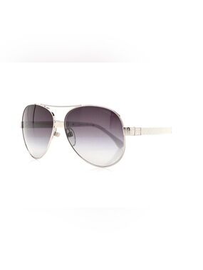 CHANEL Women's Lambskin Quilted Aviator Sunglasses 4195-Q Silver Cream White